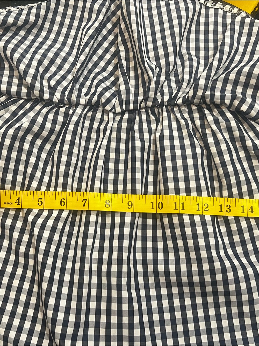 Kaktus Navy and White Gingham Off-Shoulder Ruffle Top - Picture 7 of 7